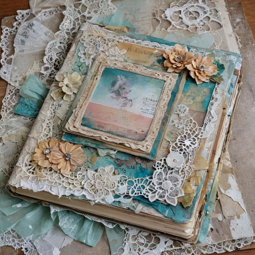 Mixed Media Scrapbook Page with Layers and Texture