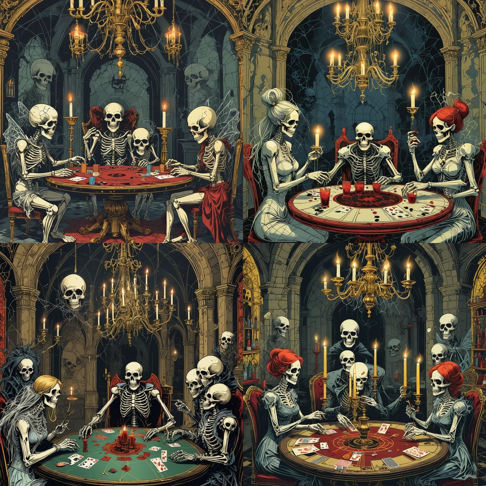 Fairies' Spooky Poker Night: Digital Pop Art