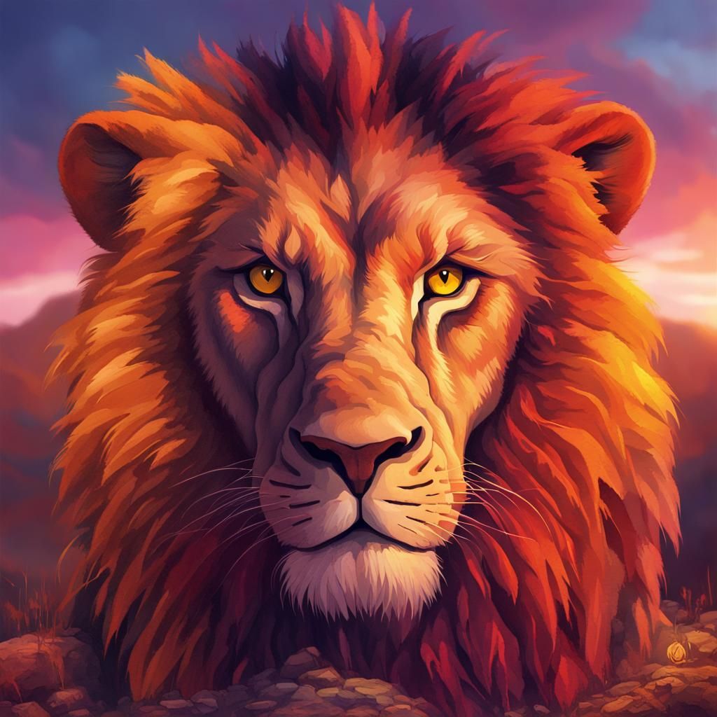 Lion King Inspired Savannah Scene in Digital Art