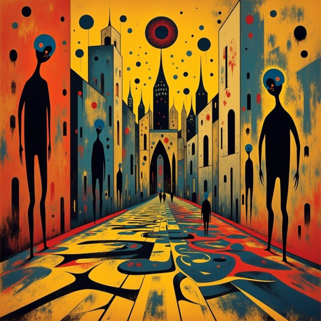 Ethereal Cityscape in a Fever Dream Aesthetic