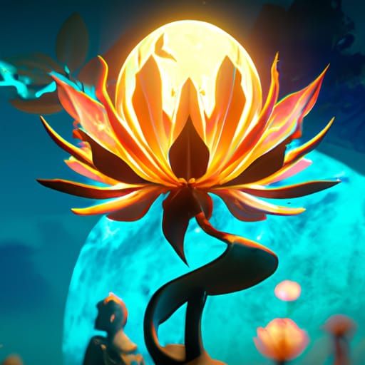 Hyperdetailed Flower of the Moon Concept Art