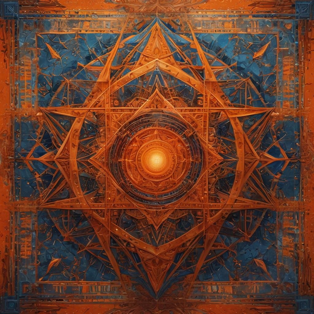 Orange Squares Morphing into Triangles: Digital Art
