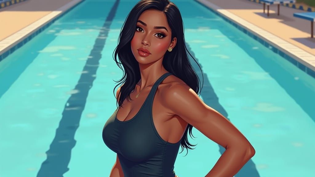 Ultra-Realistic Indian Woman as Swimming Coach