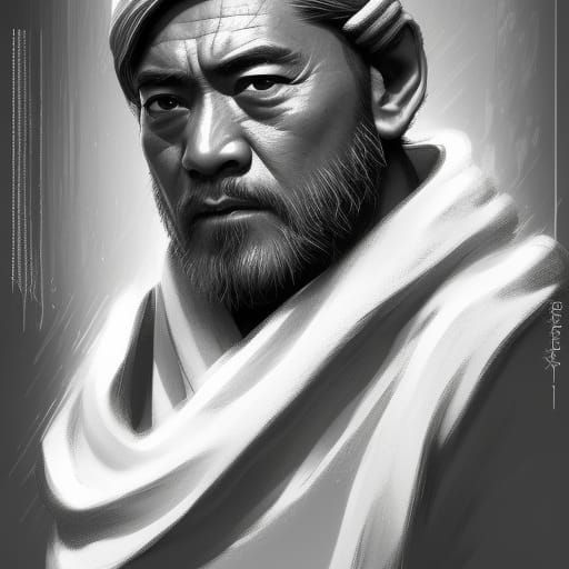 Toshiro Mifune as Obi-Wan Kenobi: Hyperdetailed Portrait