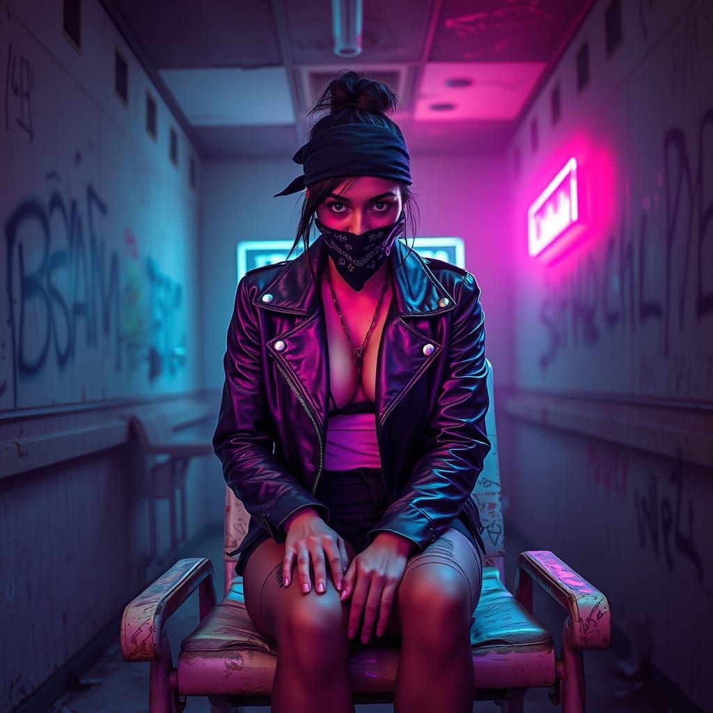 Fierce Latina Woman in Abandoned Hospital