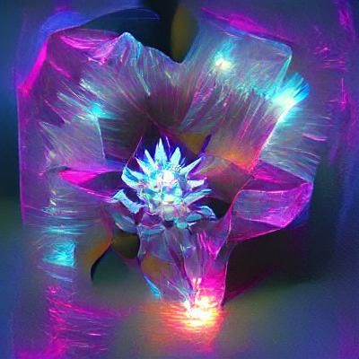 Glowing Crystalline Flower: Digital Rendering