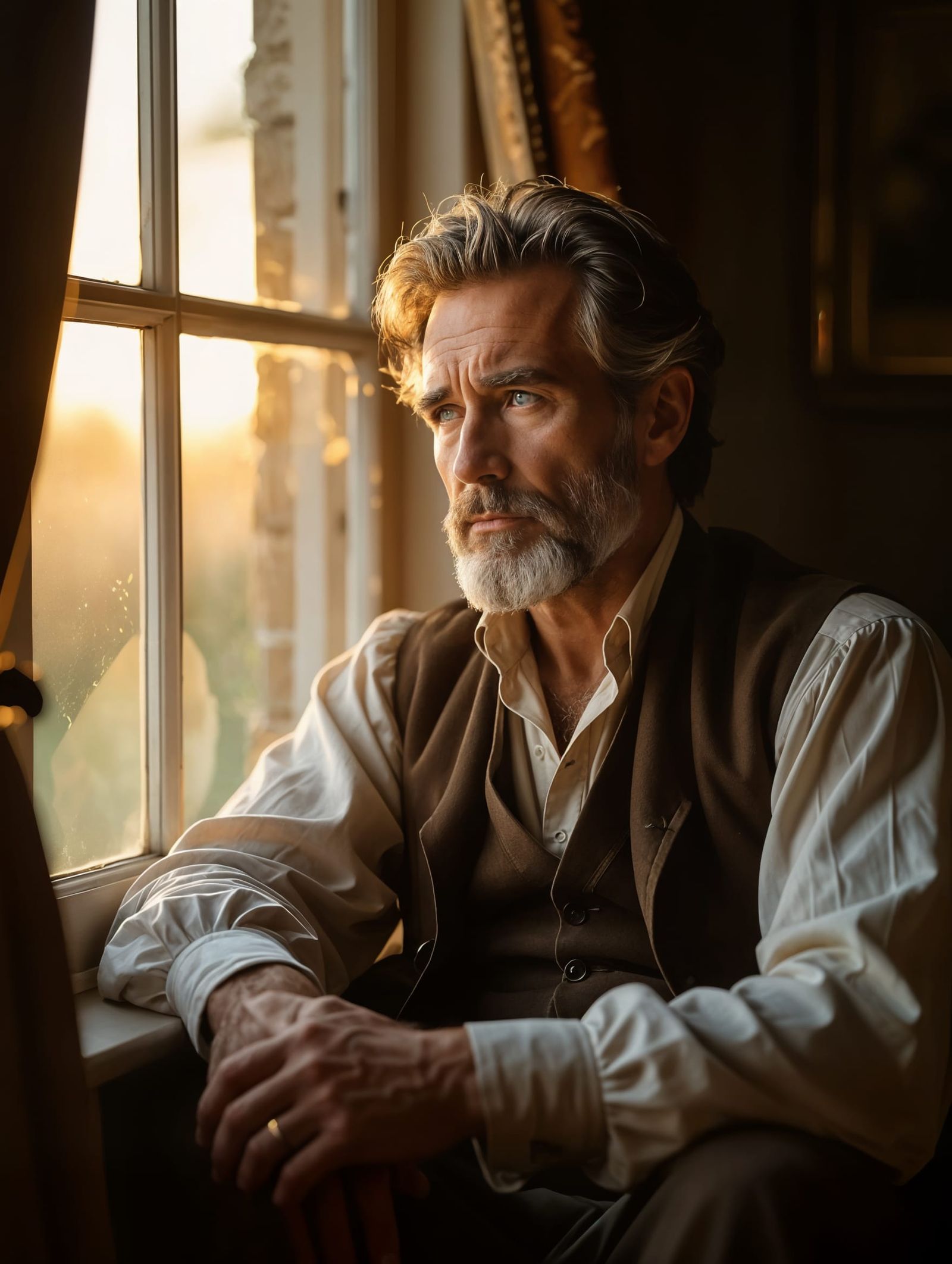 Enigmatic Pensieve Figure Basks in Dawn Light