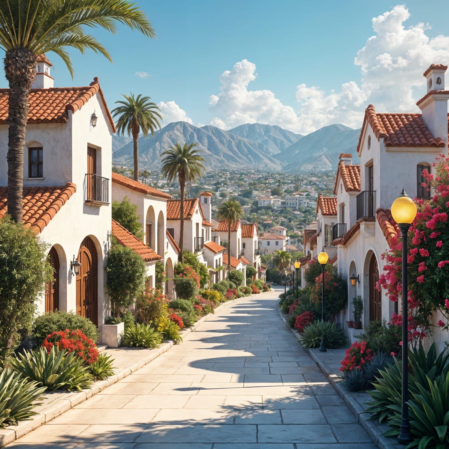 Southern California Adobe Houses: Matte Painting Style
