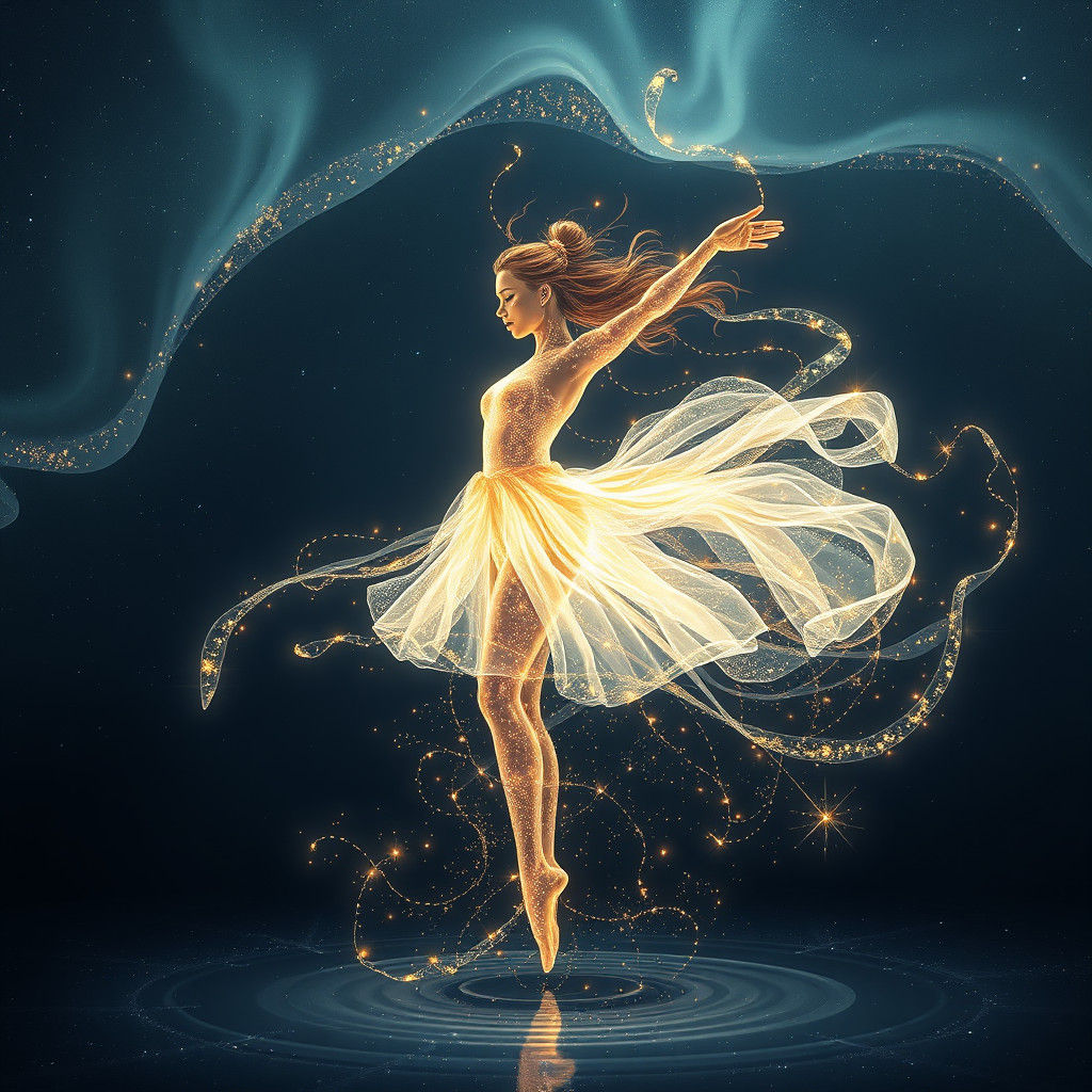 Ethereal Celestial Dancer in Vibrant Starlight