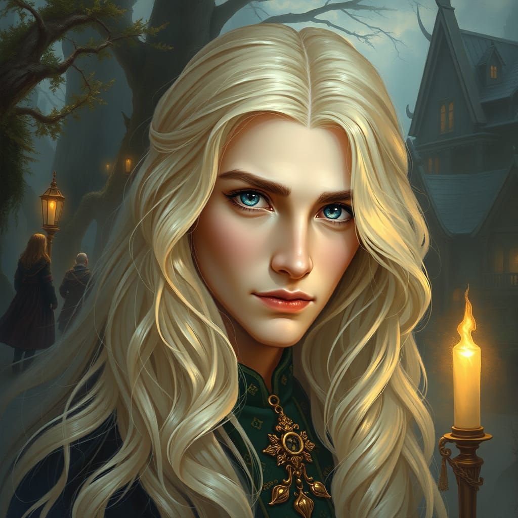 Ethereal Portrait of Lucius Malfoy in Fantasy Style