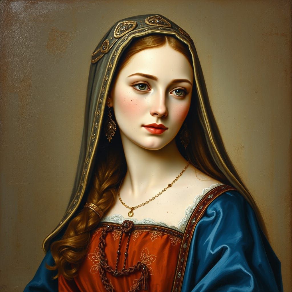 A Masterpiece Portrait of a Medieval Beauty in Renaissance S...