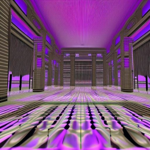 Dreamcore: Infinite Columns in Liminal Vaporwave Space