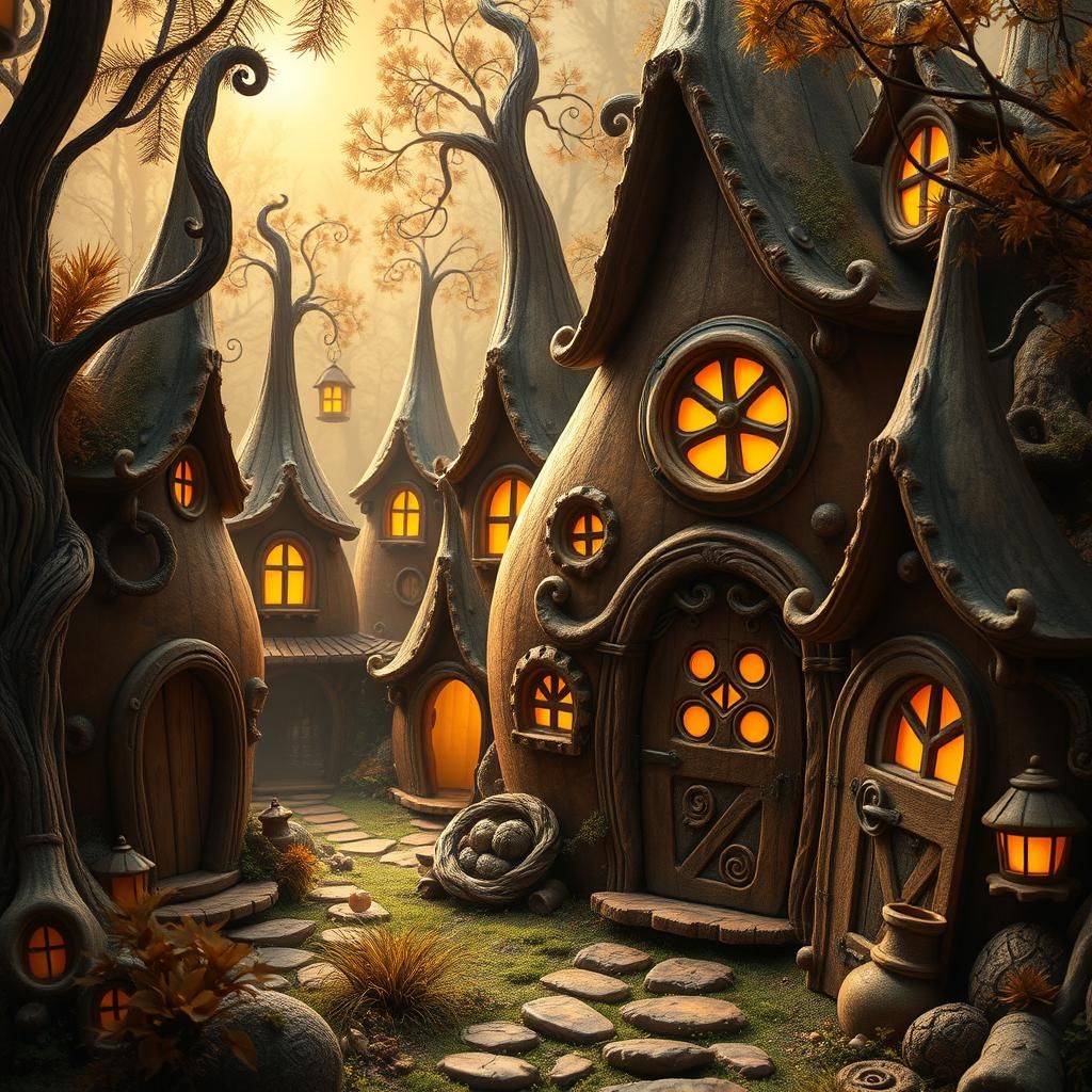 Gourd House Village: A Whimsical Fantasy Dreamscape