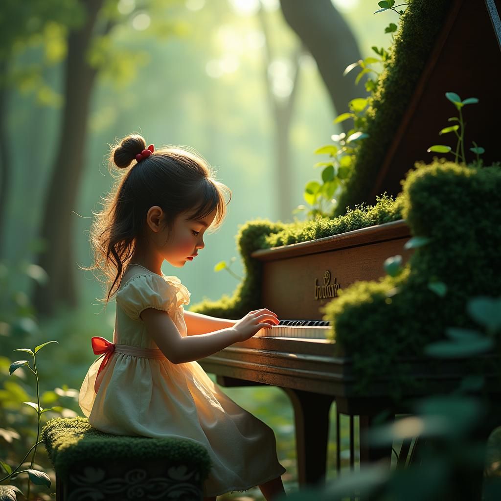 Enchanted Forest Piano Concert in Emerald Light