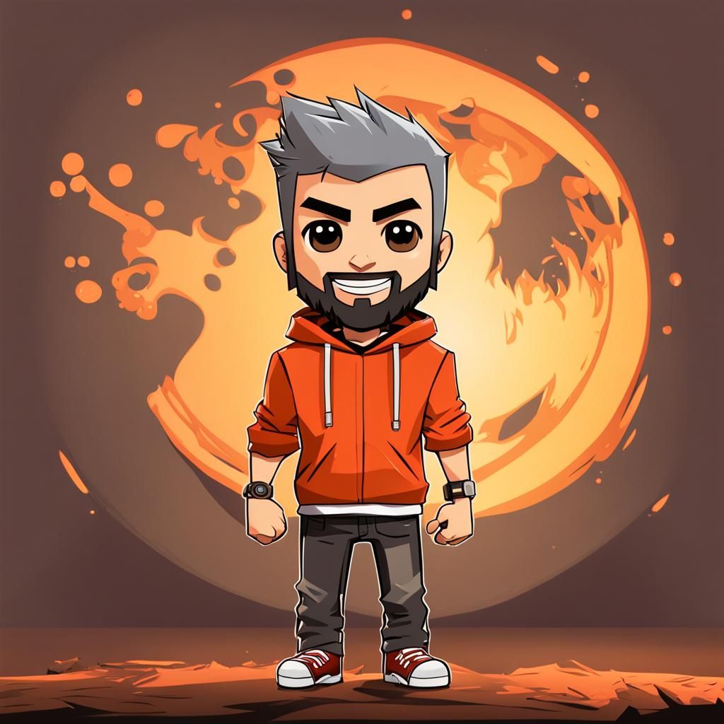 Scott Pilgrim Style Avatar with Dragon Background