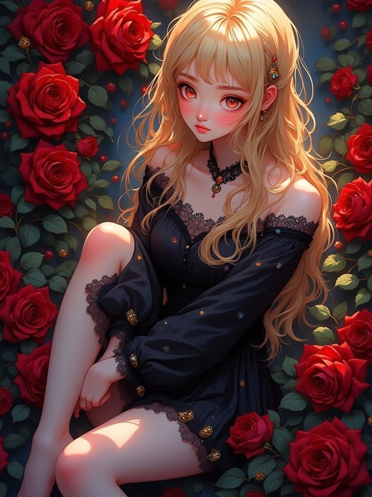Misa Amane in a Haunting Anime Artwork