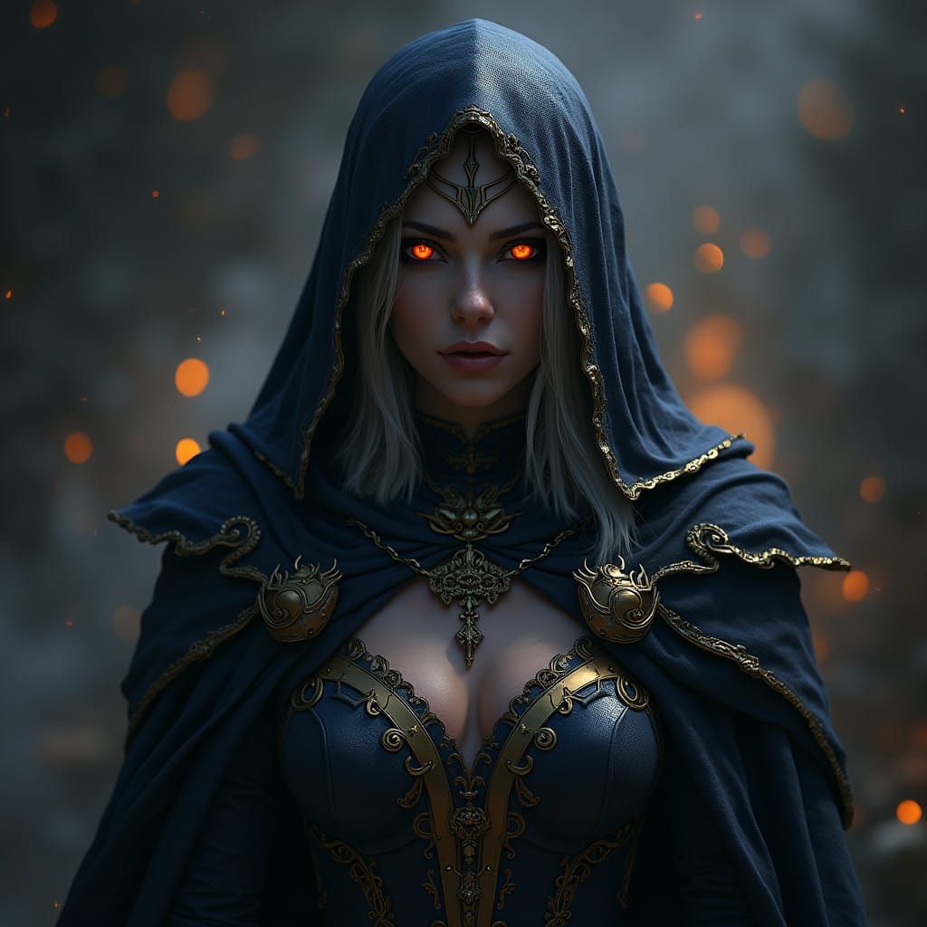 Regal Sylvanas Windrunner in Hyper-Realistic Dark Fantasy Po...
