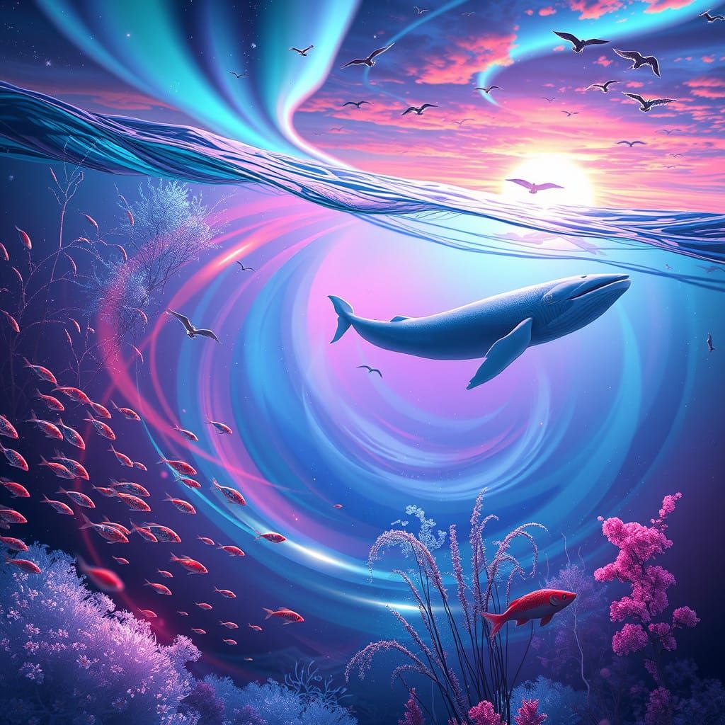 Aurora's Dual Realm: Whimsical 3D Anime Art