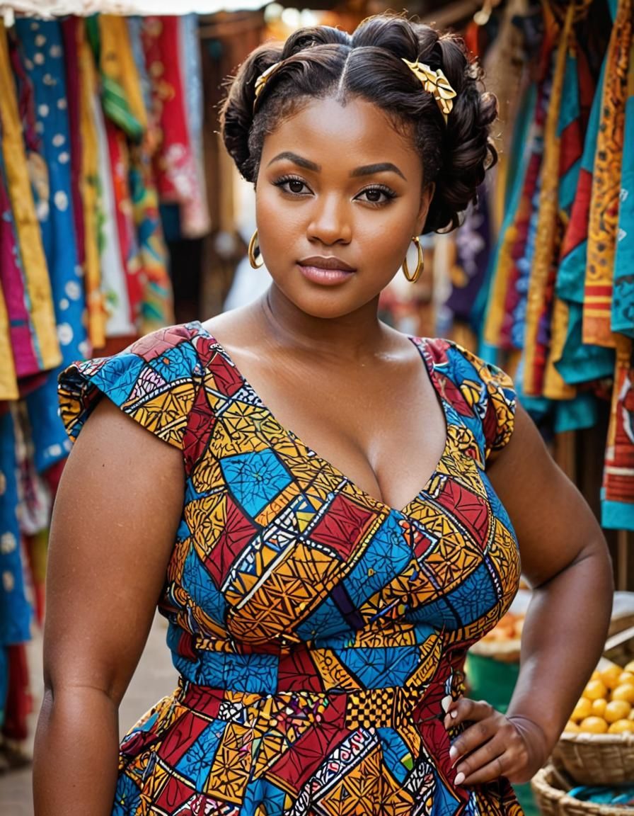 Beninese Beauty in Bustling Cotonou Market