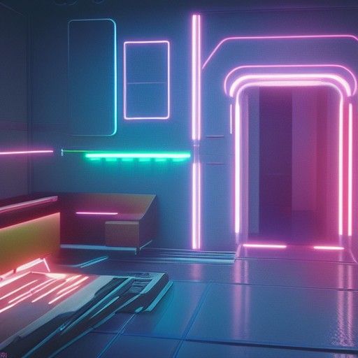 Ultra-Realistic Cyberpunk House in Neon Style