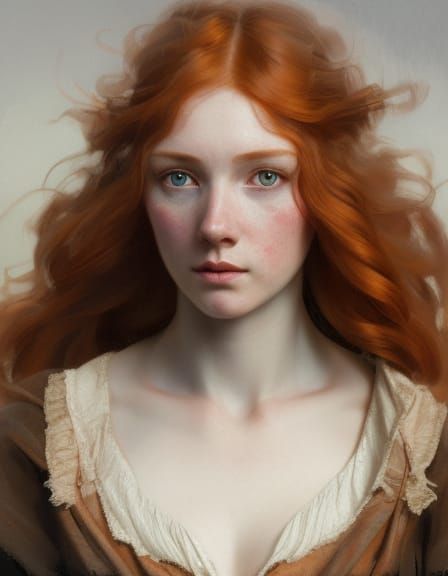 Scottish Redhead Portrait in Art Nouveau Style