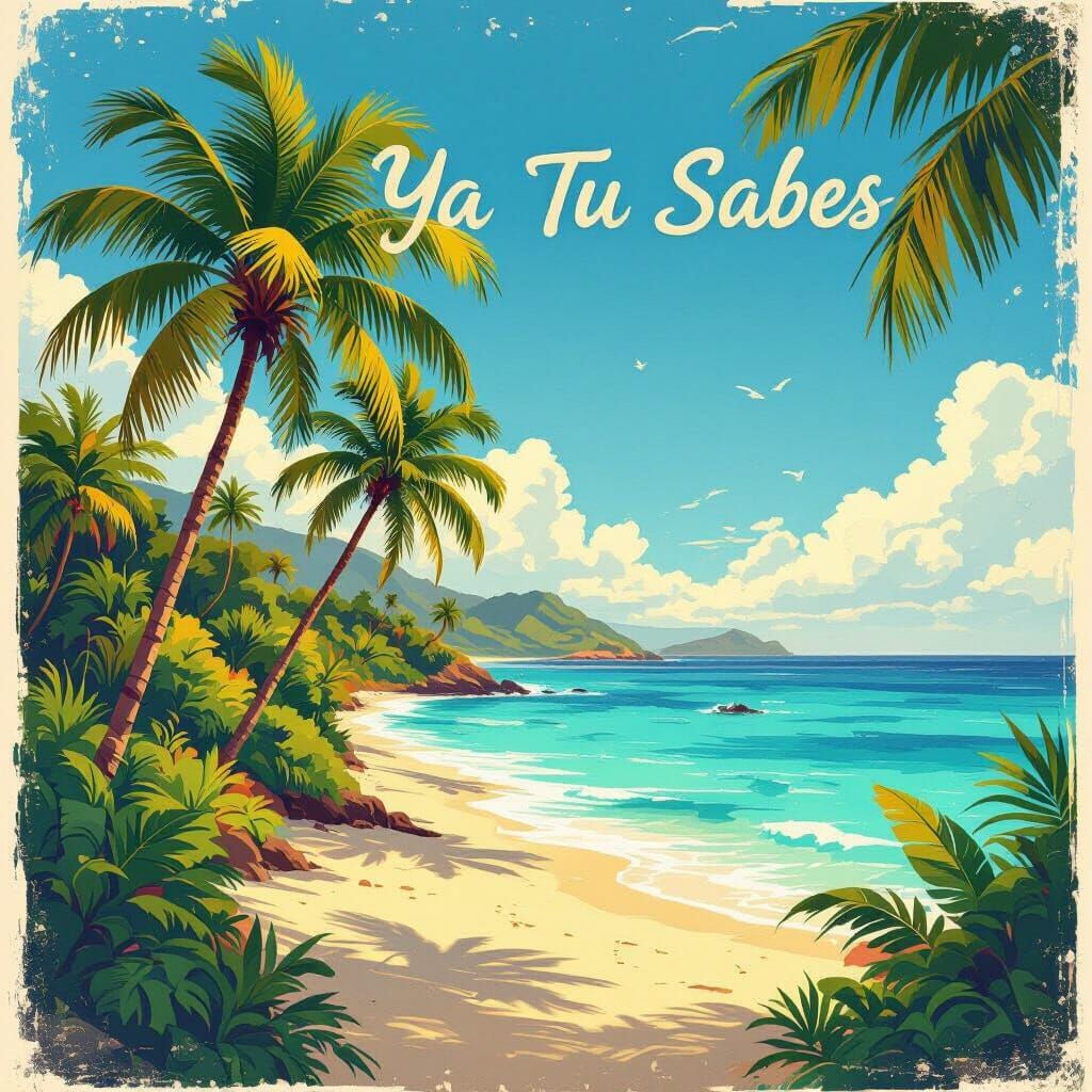 Tropical Album Cover "Ya tu Sabes" in Digital Painting Style