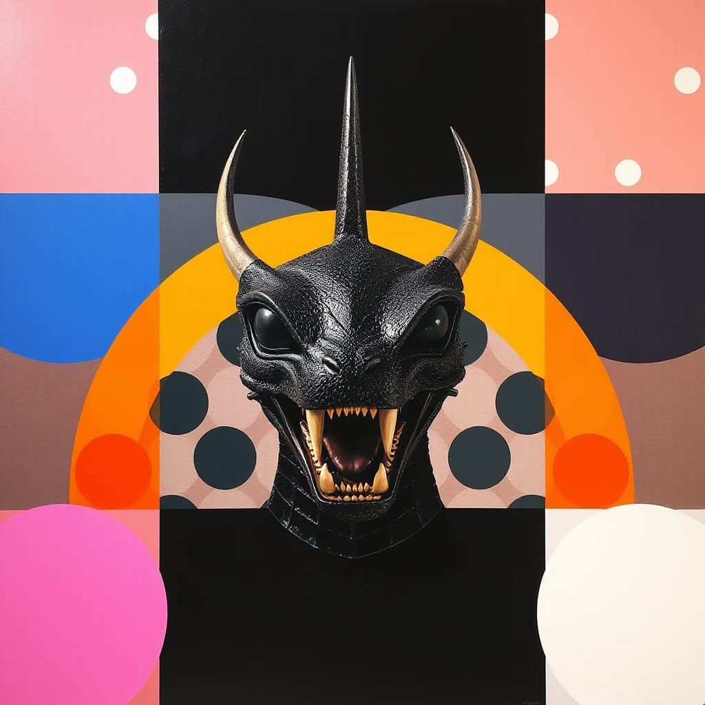 Modern Beast in Geometric Polka Dots