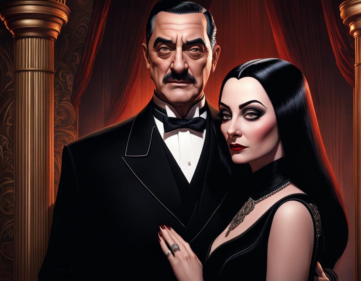 Passionated lovers: Gomez Addams and his wife Morticia Addams 🖤