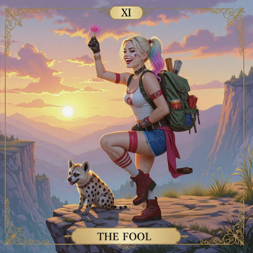 Harley Quinn as The Fool Tarot Card