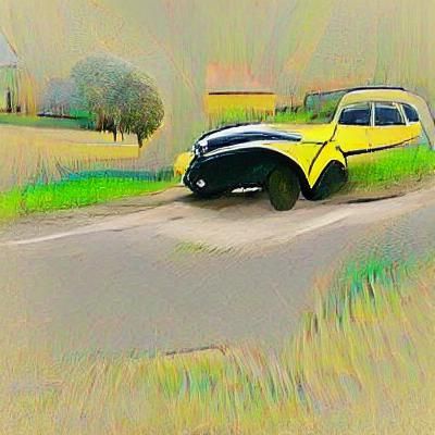 Classic Black and Yellow Citroen Car