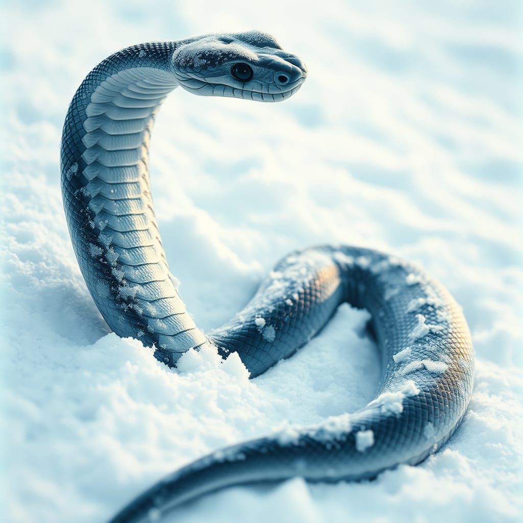 Snow Cobra in Winter Wonderland: Cinematic Film Still