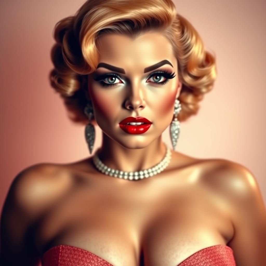 1950s Glamour Portrait of a Stepford Pinup Model