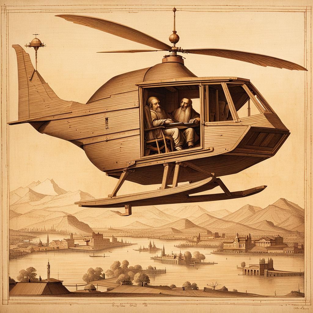 Da Vinci's Wooden Helicopter Invention