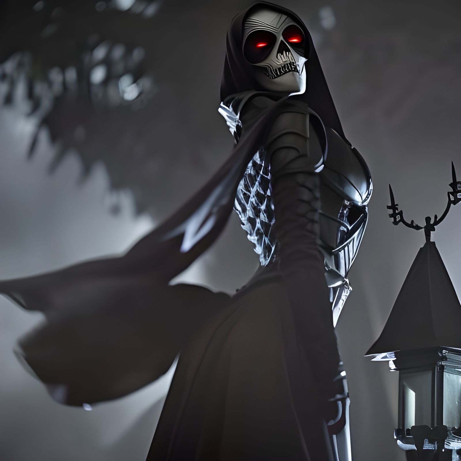 Gothic Lady of Death Portrait in 8k Resolution