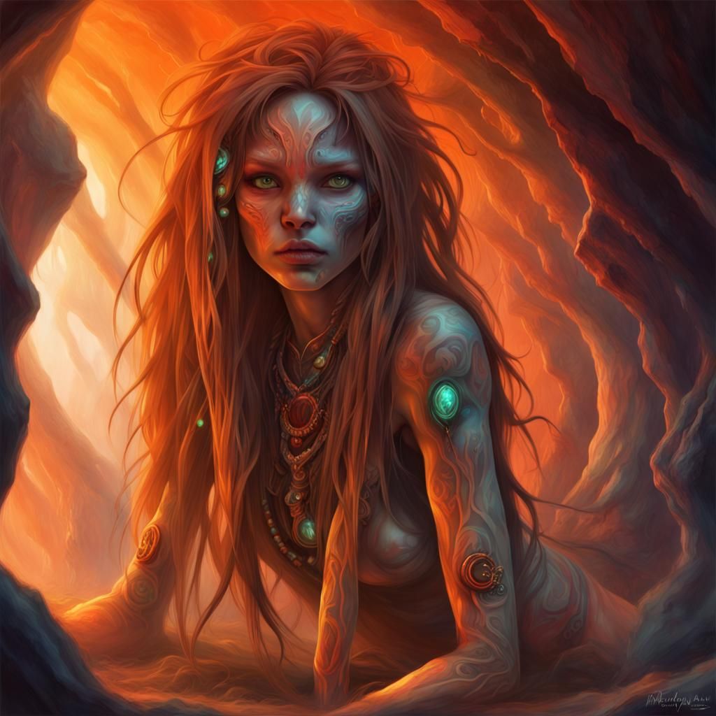 x-ray traslucide skins cybernetic art girl, crawling in a al...