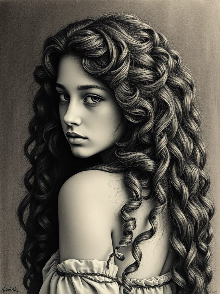Renaissance Girl Portrait in Hyperrealistic Style