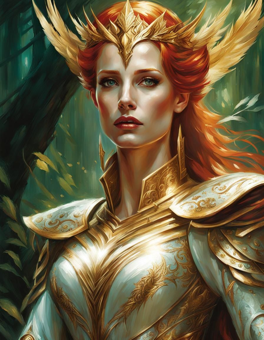 Elf Queen in Fantasy Forest Armor