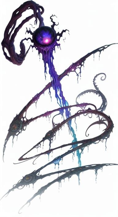 Cosmic Entity Ruling Universe in Oil Painting