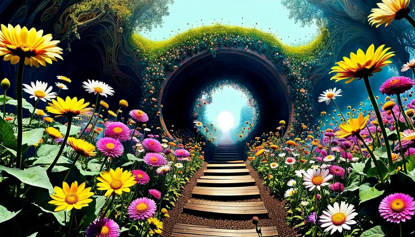 Pathway to Utopia: Dreamcore Floral Wonderscape