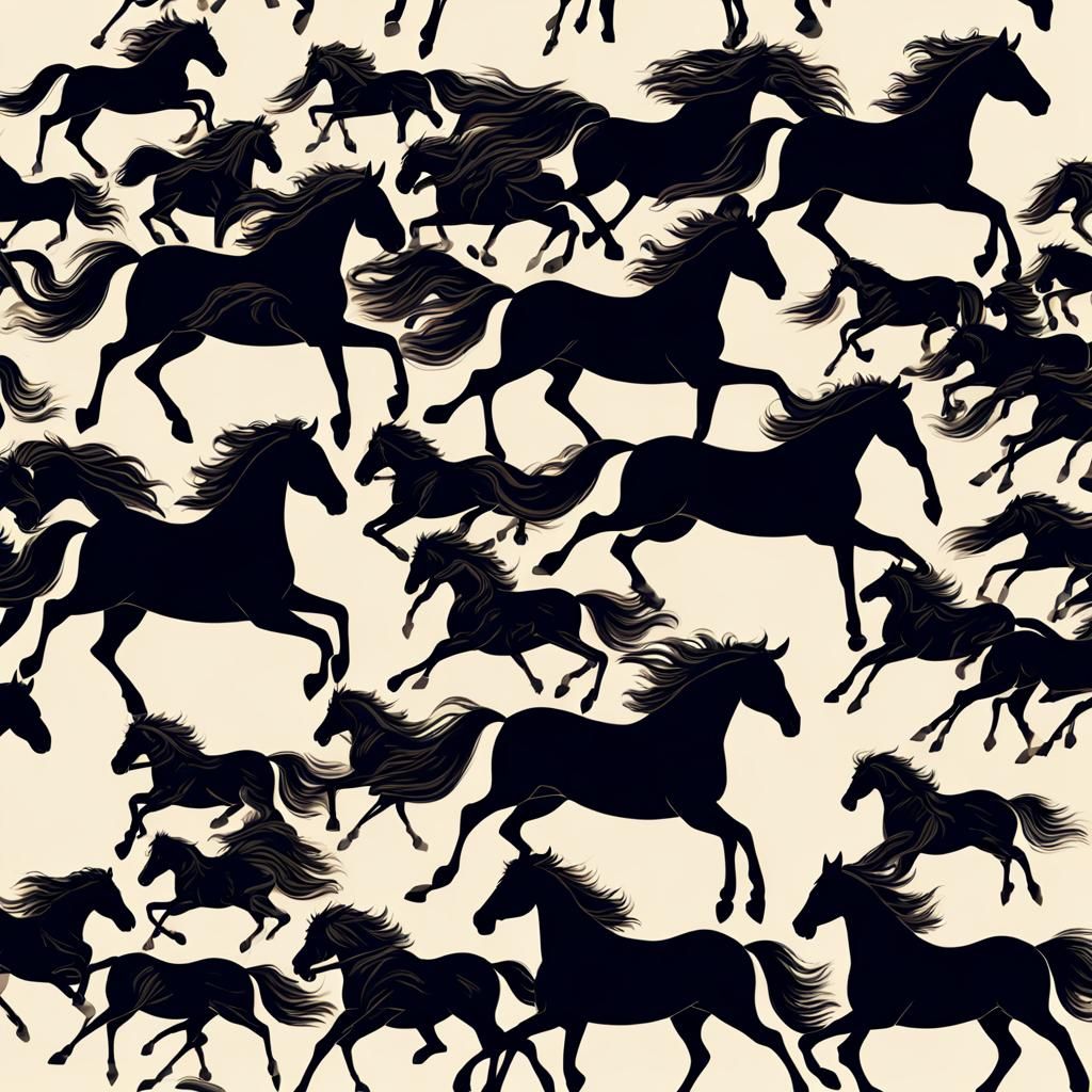 Fiery Herd of Horses Galloping at Full Speed