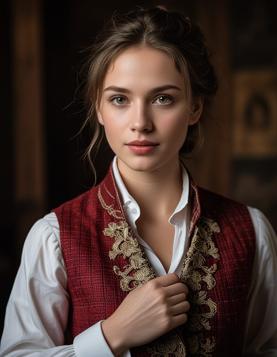 Glamorous 18th Century Lady in Elegant Attire