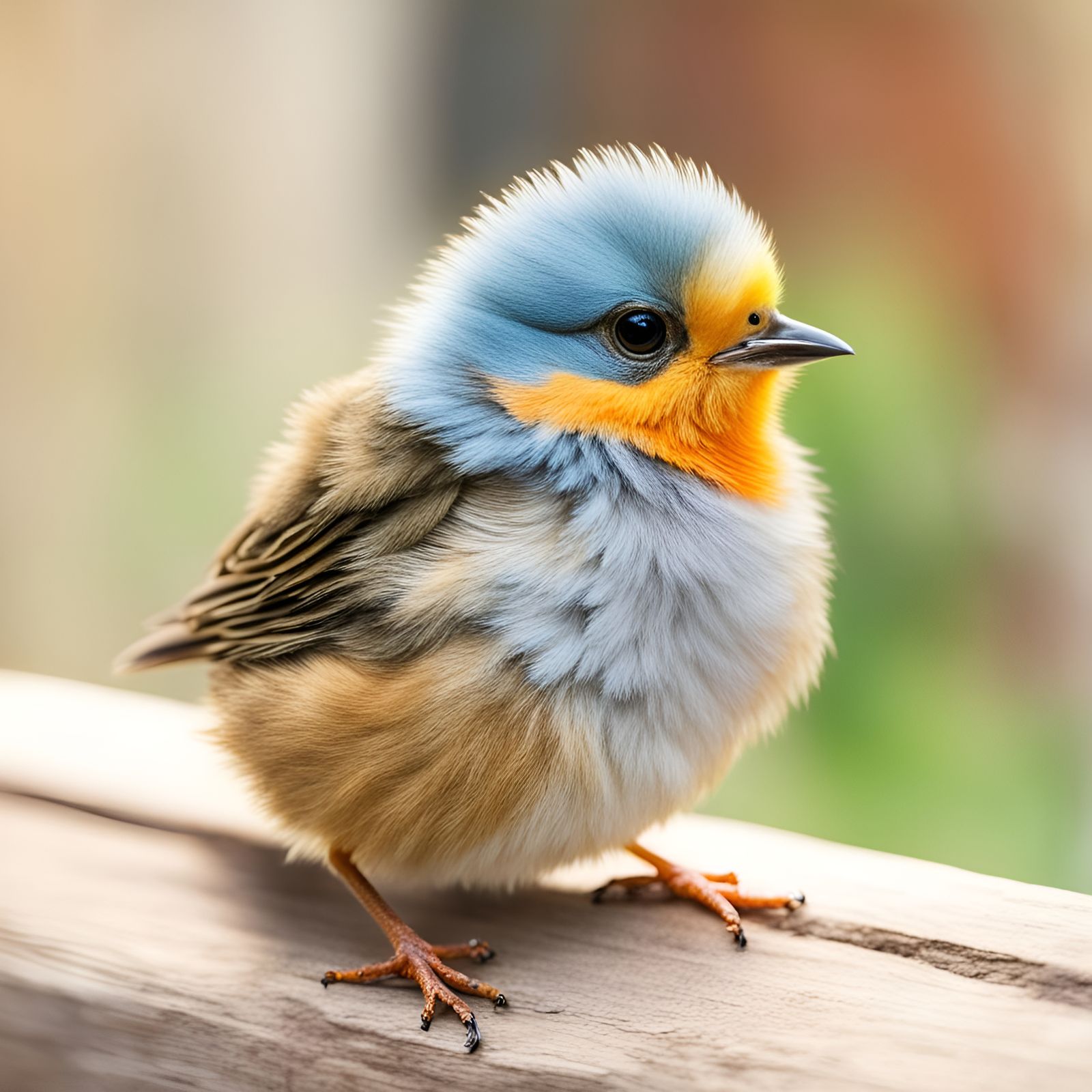 Adorable Portrait of a Colorful Baby Bird