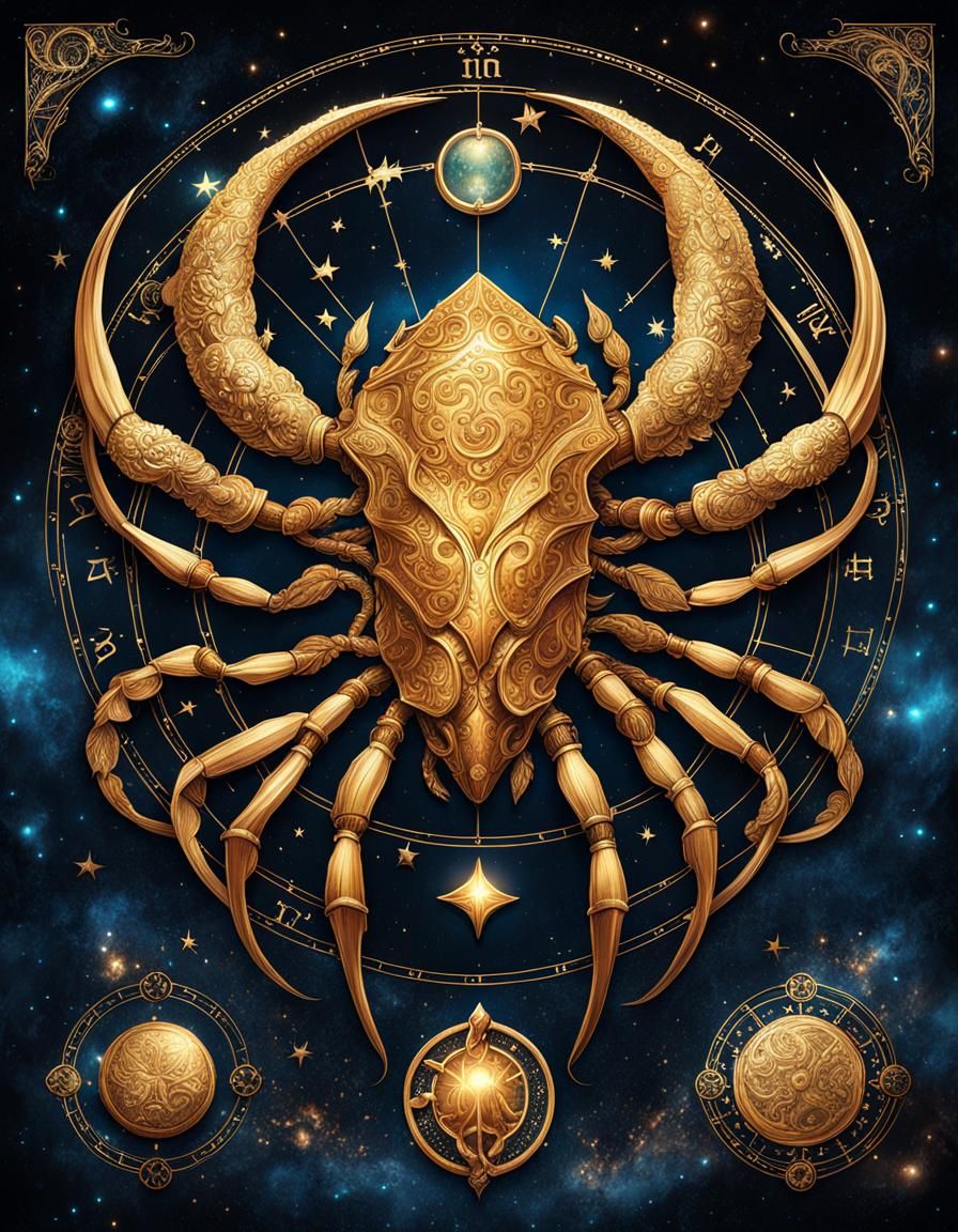 Mysterious Cancer Zodiac Sign Art