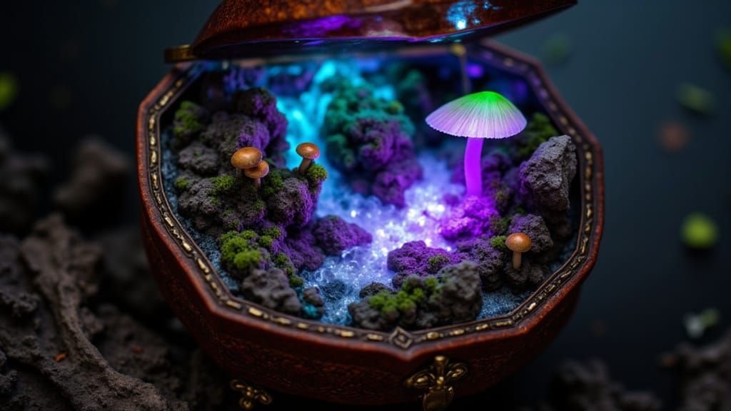 Magical Forest Jewelry Box with Glowing Caves