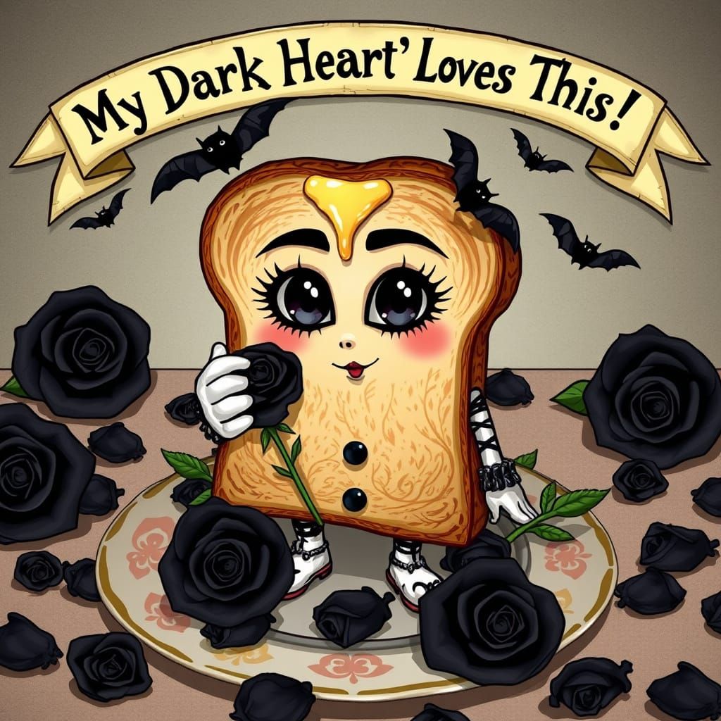 Gothic Rye Toast Teen in Whimsical Digital Art