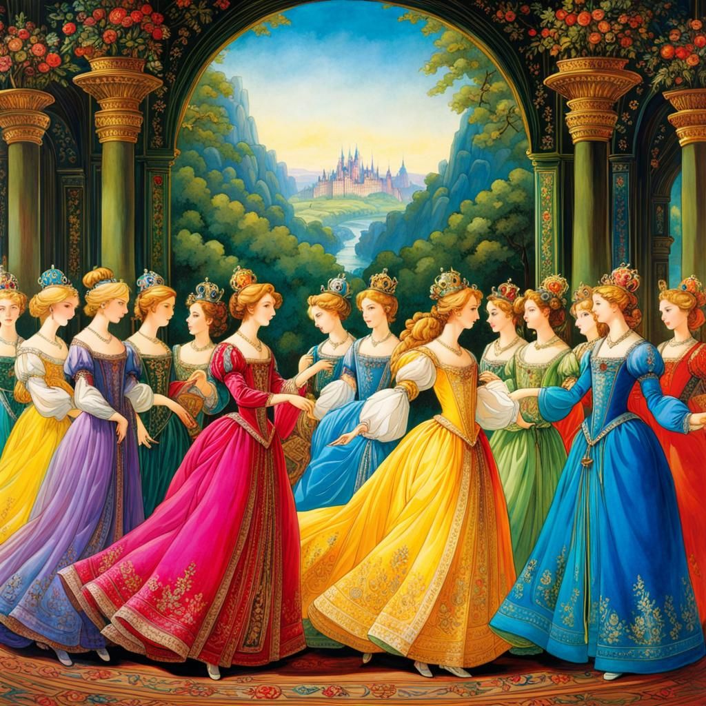 The Twelve Dancing Princesses in Baroque Fantasy
