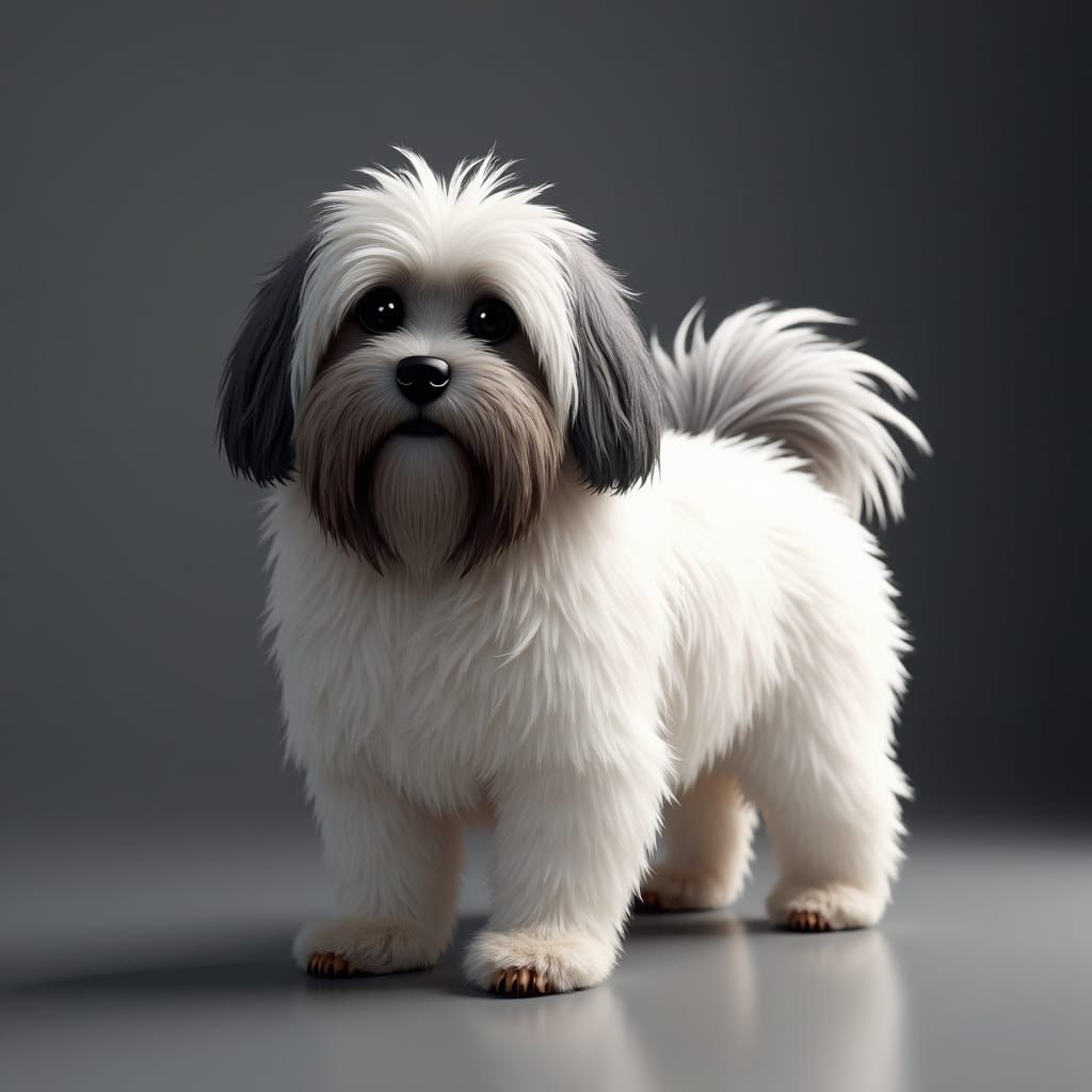 Majestic Havanese Dog on Show Table in Detailed Matte Painti...