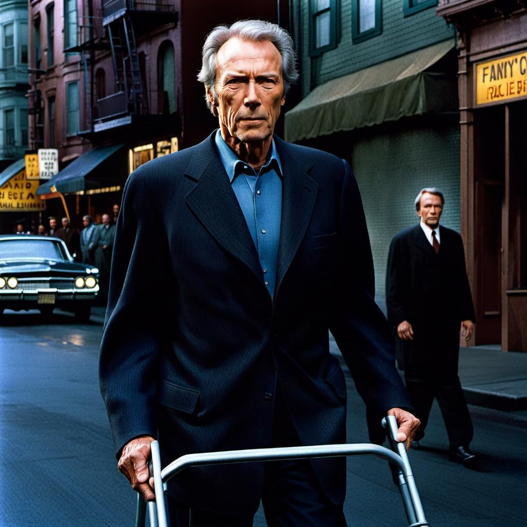 Elderly Harry Callahan Walks San Francisco Streets