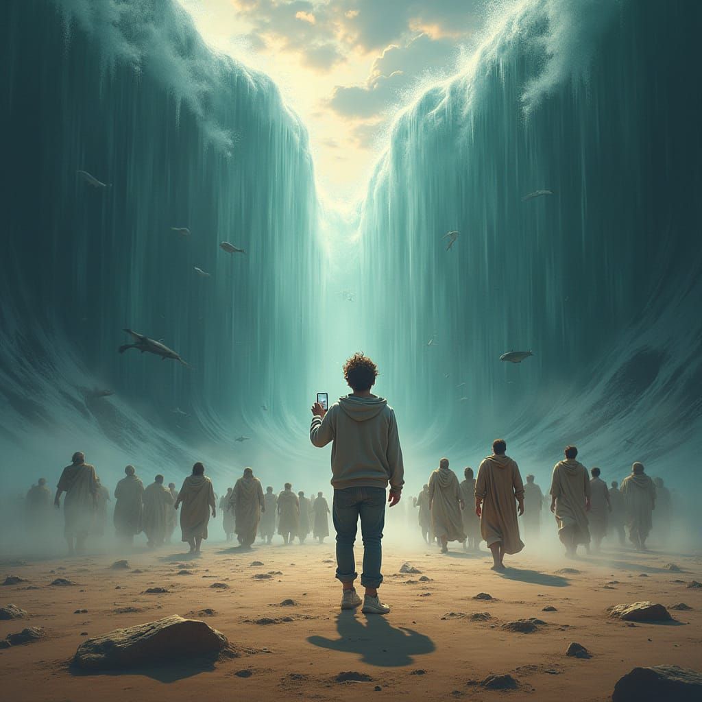 Modern Man Witnesses Parting of the Red Sea