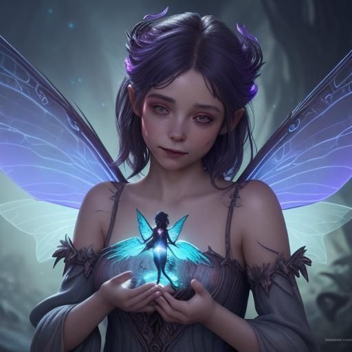 Close-up of a Fairy Holding a Pixie